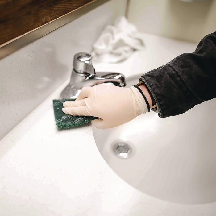 Extra Thick Latex Disposable Gloves, Powder-Free, X-Large, 6 mil Thick, 9.5" Long, Ivory, 100/Box, 10 Boxes/Carton