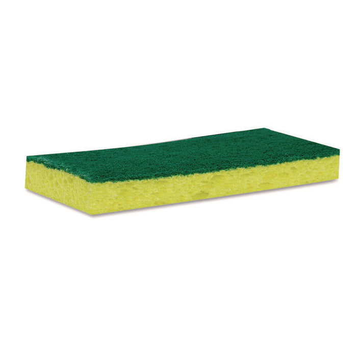 Medium-Duty Scrubbing Sponge 74, 3.6 x 6.1, 0.7" Thick, Yellow/Green, 10/Pack