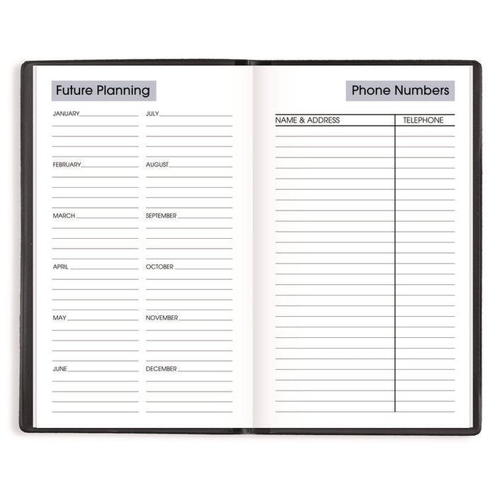 DayMinder Weekly Pocket Planner, 6 x 3.5, Black Cover, 12-Month (Jan to Dec): 2026