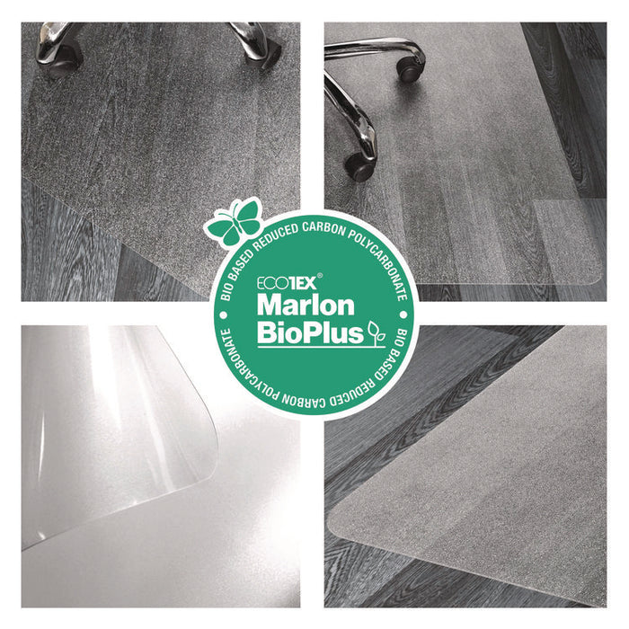 Ecotex Marlon BioPlus Rectangular Polycarbonate Chair Mat for Hard Floors, Rectangular, 45" x 53", Clear