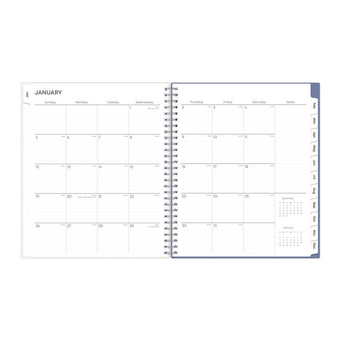 Lindley Monthly Planner, Floral Artwork, 10 x 8, White/Blue/Green Cover, 12-Month (Jan to Dec): 2026