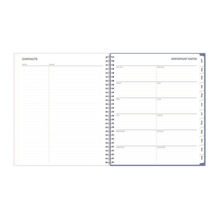 Lindley Monthly Planner, Floral Artwork, 10 x 8, White/Blue/Green Cover, 12-Month (Jan to Dec): 2026