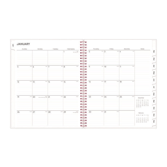 Joselyn Weekly/Monthly Planner, Floral Artwork, 11 x 8.5, Pink/Peach/Black Cover, 12-Month (Jan to Dec): 2026