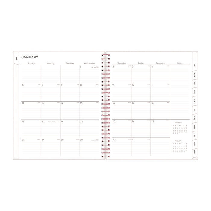 Joselyn Monthly Wirebound Planner, Floral Artwork, 10 x 8, Pink/Peach/Black Cover, 12-Month (Jan to Dec): 2026