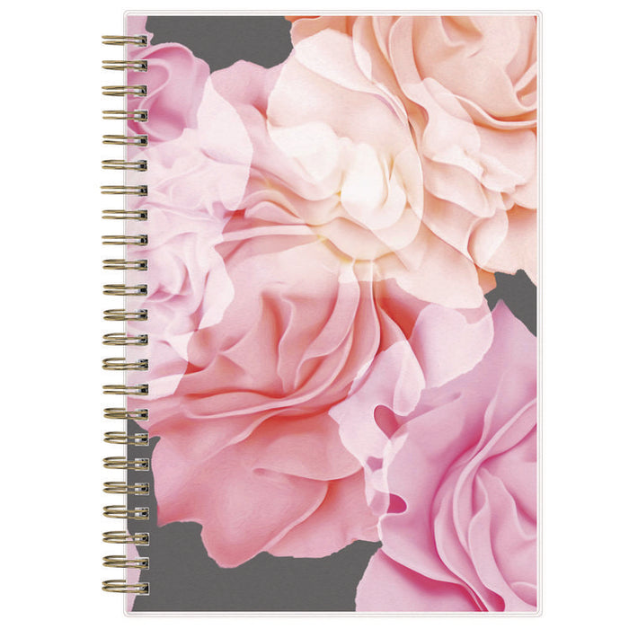 Joselyn Weekly/Monthly Planner, Floral Artwork, 8 x 5, Pink/Peach/Black Cover, 12-Month (Jan to Dec): 2026