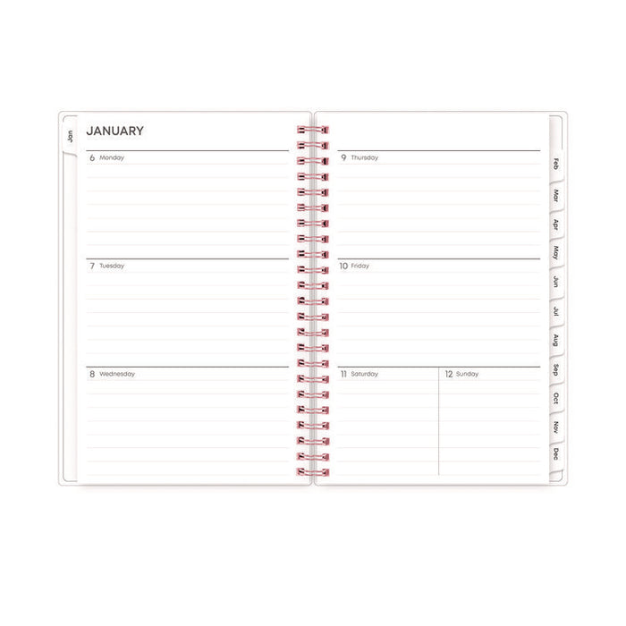 Joselyn Weekly/Monthly Planner, Floral Artwork, 8 x 5, Pink/Peach/Black Cover, 12-Month (Jan to Dec): 2026
