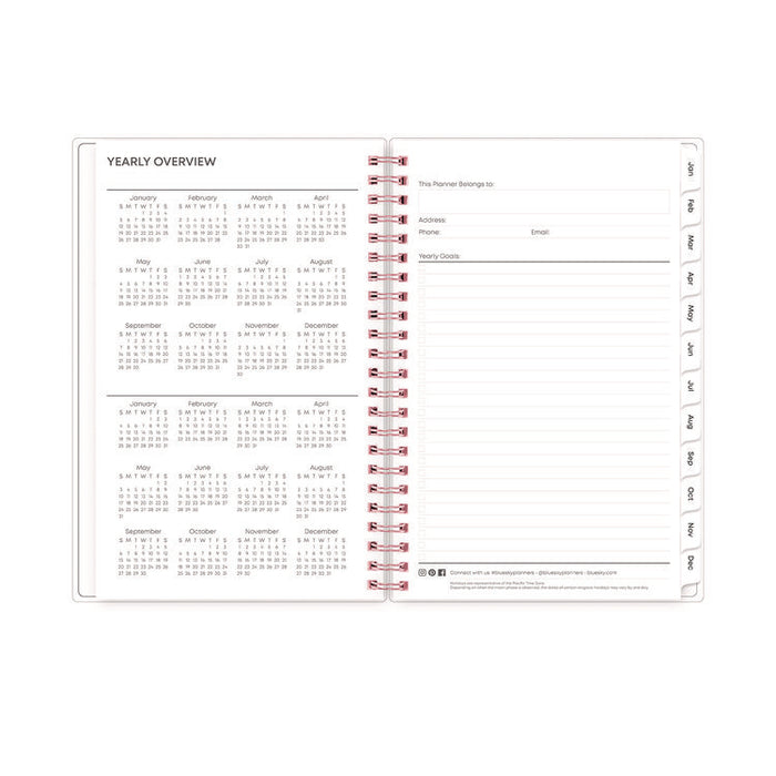 Joselyn Weekly/Monthly Planner, Floral Artwork, 8 x 5, Pink/Peach/Black Cover, 12-Month (Jan to Dec): 2026