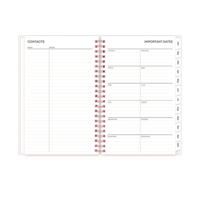 Joselyn Weekly/Monthly Planner, Floral Artwork, 8 x 5, Pink/Peach/Black Cover, 12-Month (Jan to Dec): 2026
