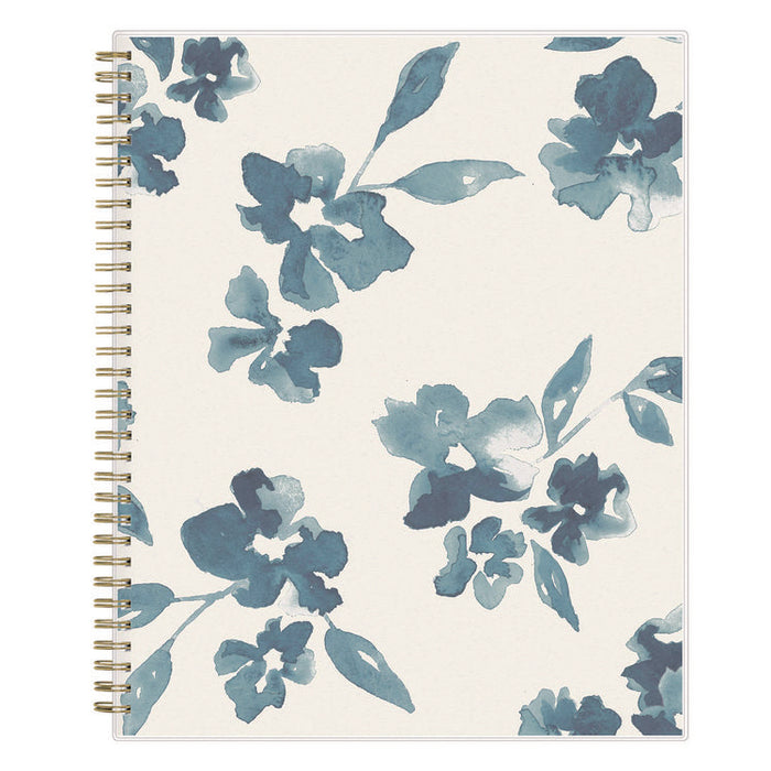 Bakah Blue Weekly/Monthly Planner, Floral Artwork, 11 x 8.5, Blue/White Cover, 12-Month (Jan to Dec): 2026