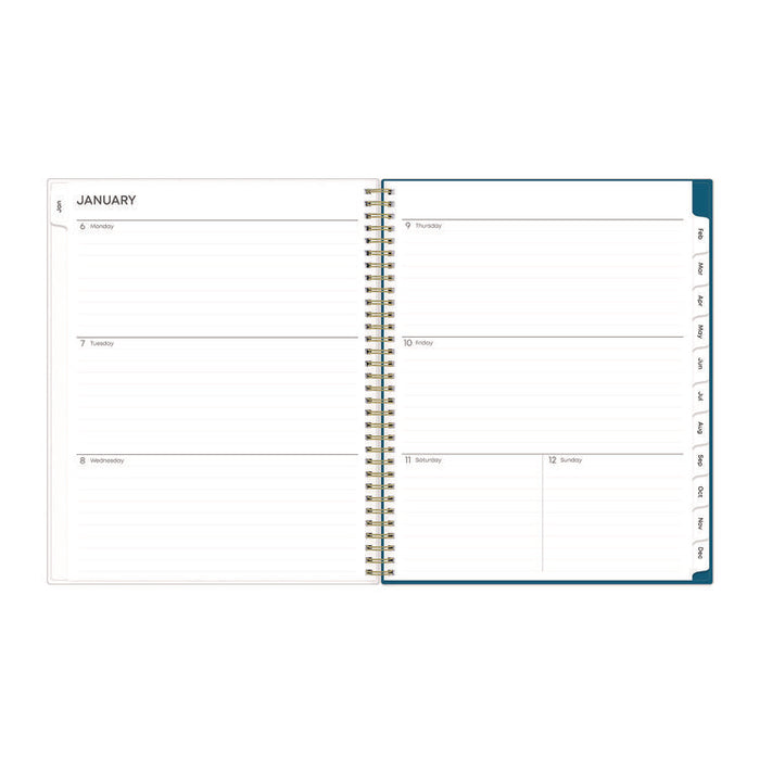 Bakah Blue Weekly/Monthly Planner, Floral Artwork, 11 x 8.5, Blue/White Cover, 12-Month (Jan to Dec): 2026