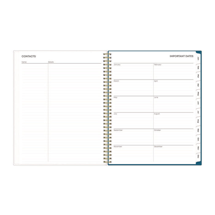 Bakah Blue Weekly/Monthly Planner, Floral Artwork, 11 x 8.5, Blue/White Cover, 12-Month (Jan to Dec): 2026