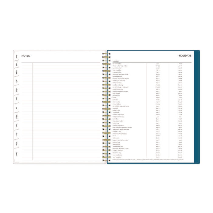 Bakah Blue Weekly/Monthly Planner, Floral Artwork, 11 x 8.5, Blue/White Cover, 12-Month (Jan to Dec): 2026