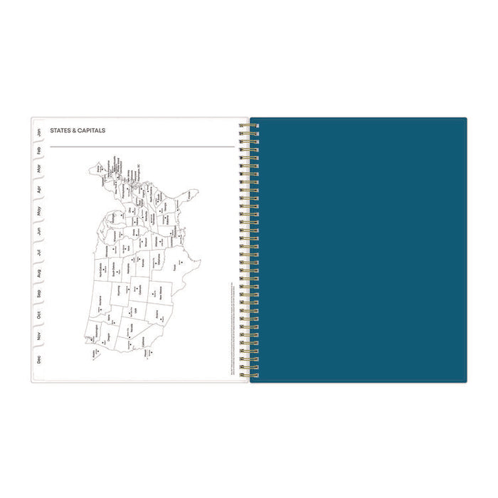 Bakah Blue Weekly/Monthly Planner, Floral Artwork, 11 x 8.5, Blue/White Cover, 12-Month (Jan to Dec): 2026