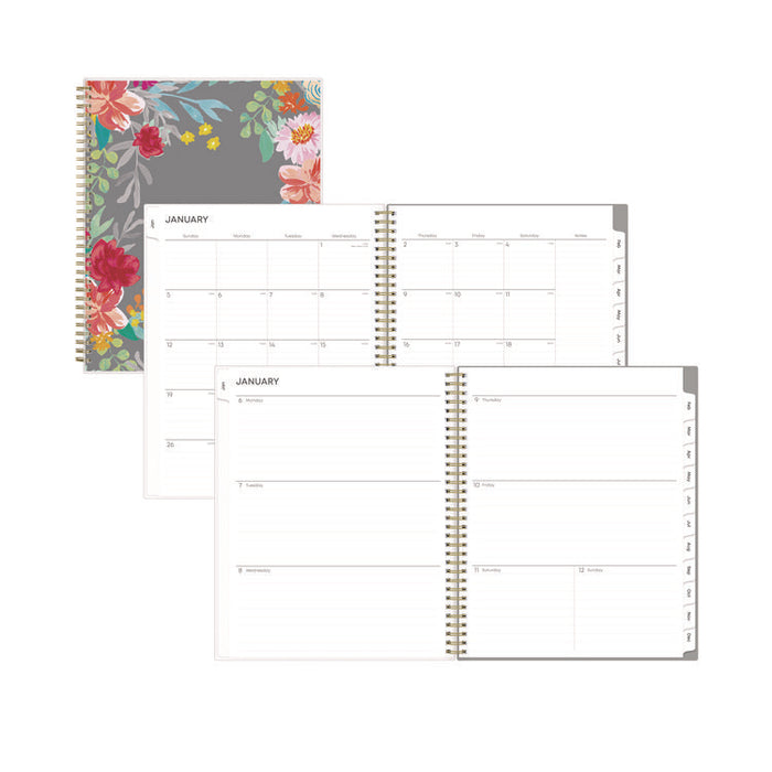 Sophie Frosted Weekly/Monthly Planner, Floral Artwork, 11 x 8.5, Multicolor Cover, 12-Month (Jan to Dec): 2026