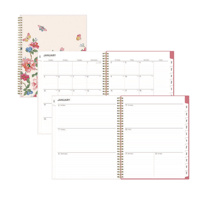 Fly By Frosted Weekly/Monthly Planner, Butterflies Artwork, 11 x 8.5, Blush/Pink Cover, 12-Month (Jan to Dec): 2026