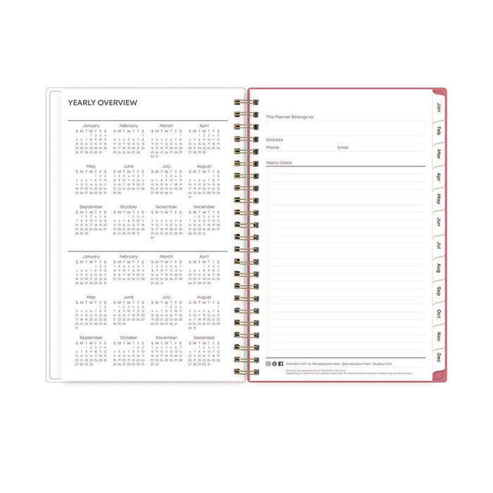 Fly By Frosted Weekly/Monthly Planner, Butterflies Artwork, 8 x 5, Blush/Pink Cover, 12-Month (Jan to Dec): 2026