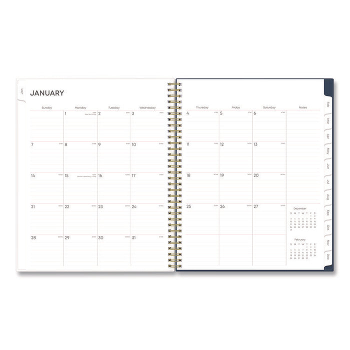 Ashlyn Weekly/Monthly Planner, Floral Artwork, 11 x 8.5, Navy/Multicolor Cover, 12-Month (Jan to Dec): 2026