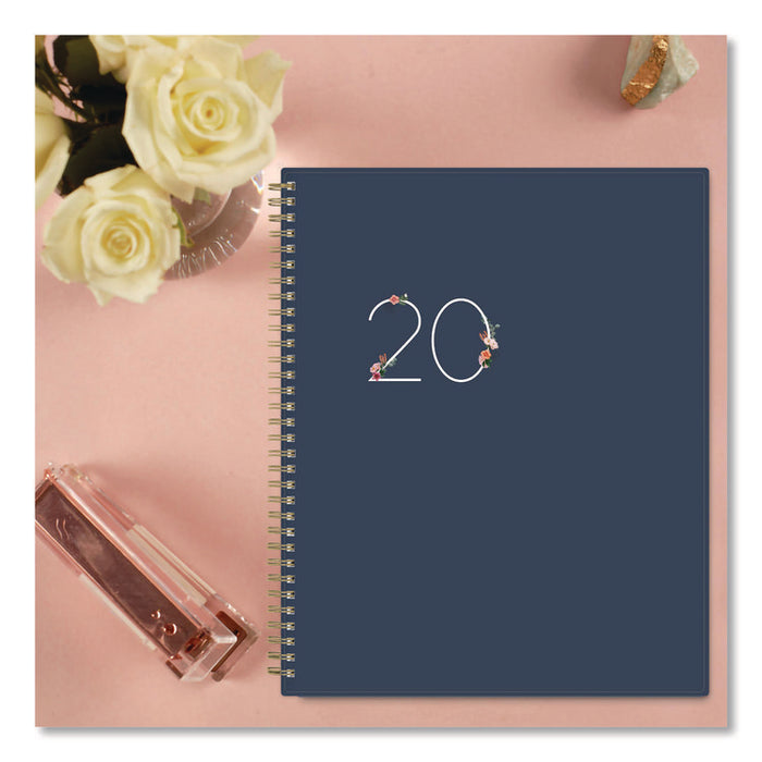 Ashlyn Weekly/Monthly Planner, Floral Artwork, 11 x 8.5, Navy/Multicolor Cover, 12-Month (Jan to Dec): 2026