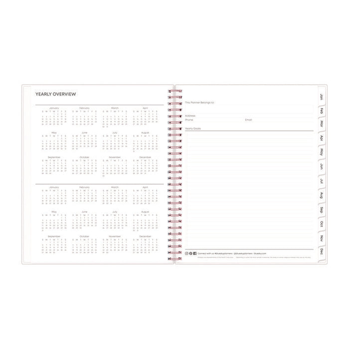 Joselyn Monthly Wirebound Planner, Floral Artwork, 10 x 8, Pink/Peach/Black Cover, 12-Month (Jan to Dec): 2026