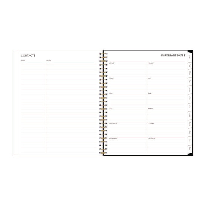 Nevaeh Monthly Planner, Floral Artwork, 10 x 8, Black/Multicolor Cover, 12-Month (Jan to Dec): 2026