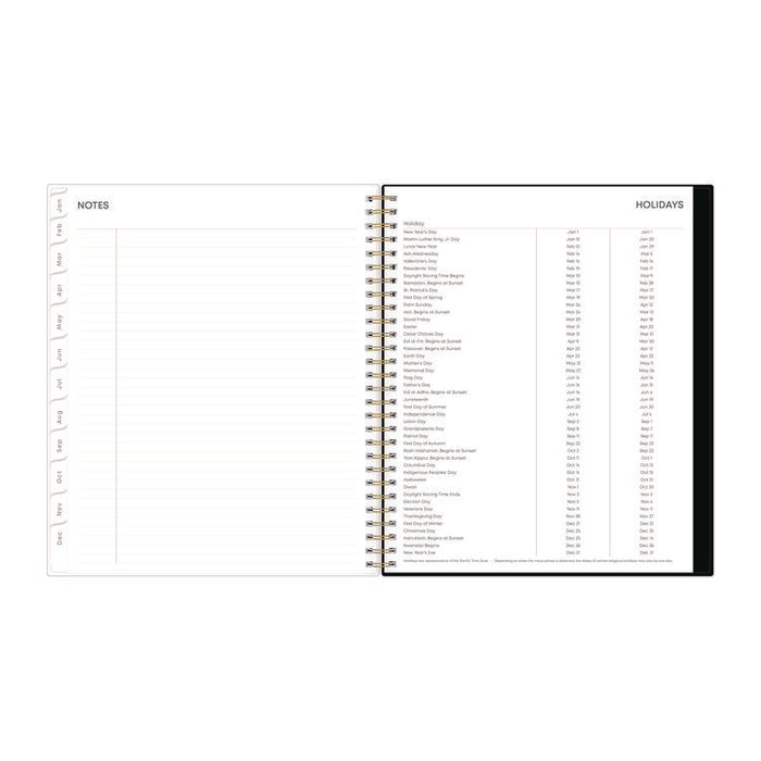 Nevaeh Monthly Planner, Floral Artwork, 10 x 8, Black/Multicolor Cover, 12-Month (Jan to Dec): 2026