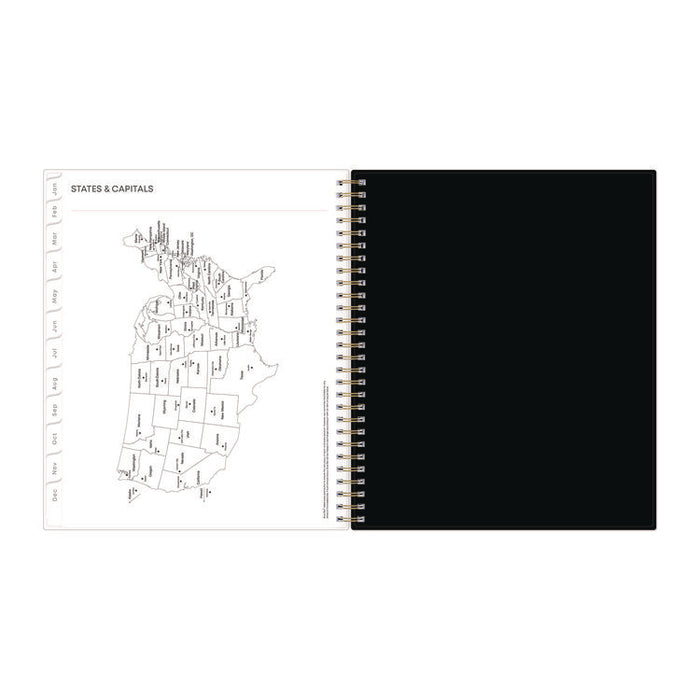 Nevaeh Monthly Planner, Floral Artwork, 10 x 8, Black/Multicolor Cover, 12-Month (Jan to Dec): 2026