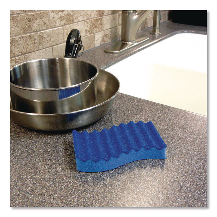 Scrubex Scrub Sponge, 5.63" x 3.38", 0.88" Thick, Blue, 40/Carton