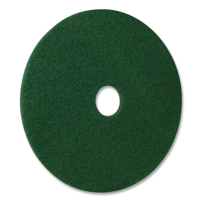 Scrubbing Pad, 12" Diameter, Green, 5/Carton