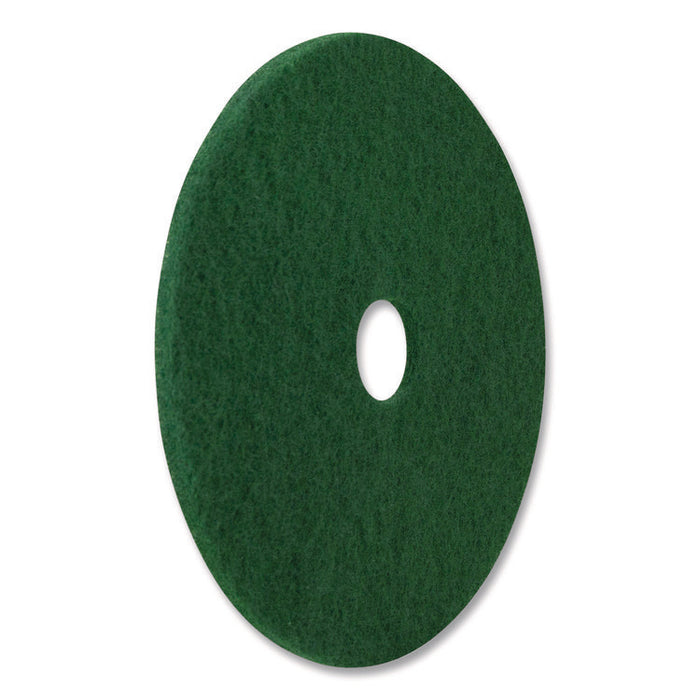 Scrubbing Pad, 16" Diameter, Green, 5/Carton