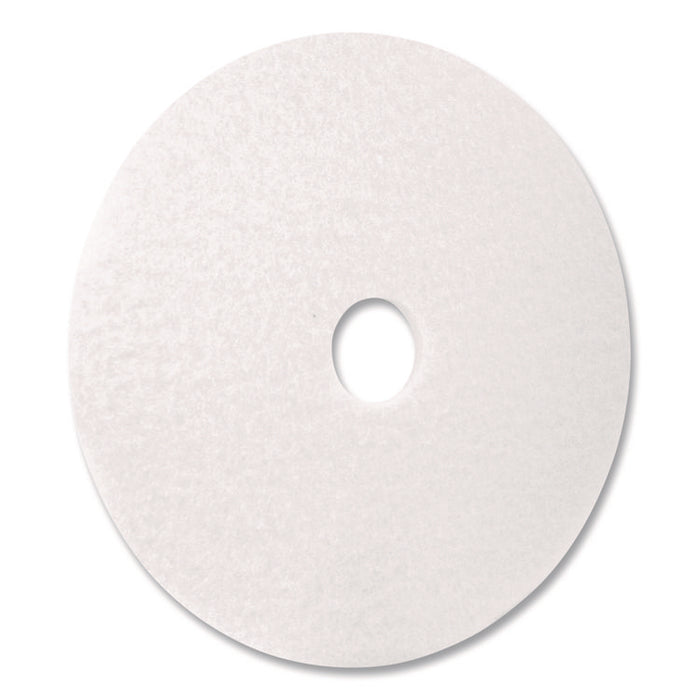 Polishing Pad, 18" Diameter, White, 5/Carton