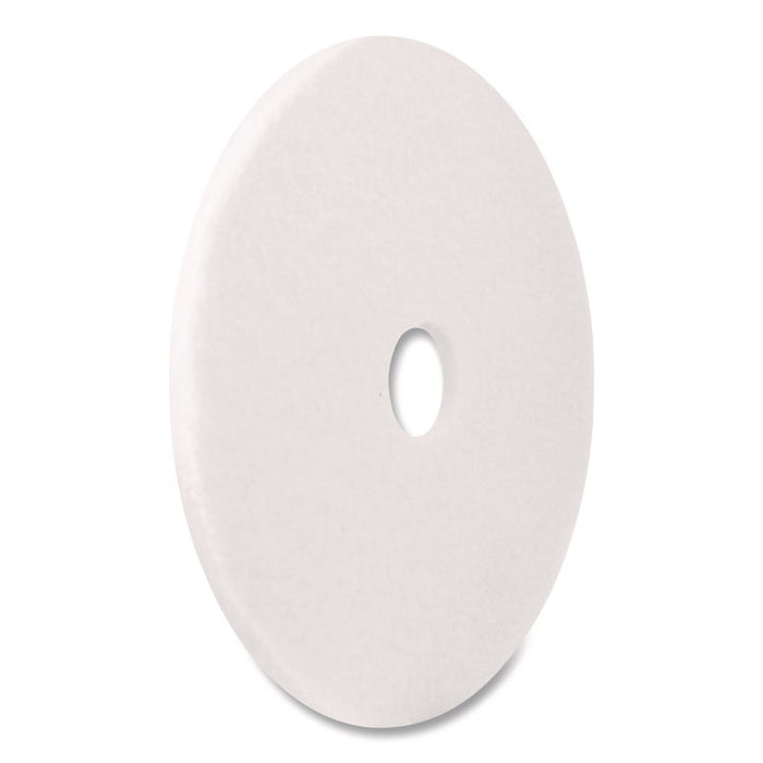 Polishing Pad, 18" Diameter, White, 5/Carton