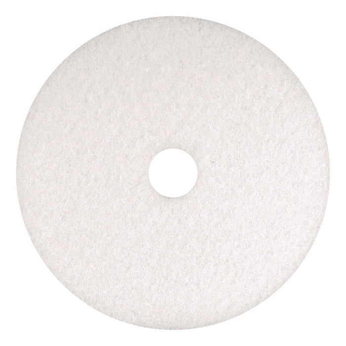 Polishing Pad, 18" Diameter, White, 5/Carton