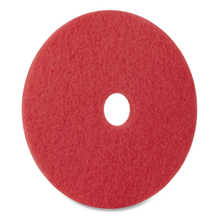 Buffing Pad, 12" Diameter, Red, 5/Carton
