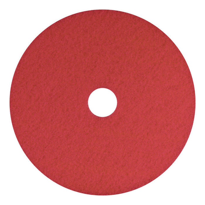 Buffing Pad, 12" Diameter, Red, 5/Carton