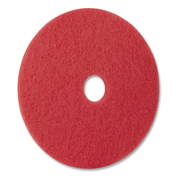 Buffing Pad, 16" Diameter, Red, 5/Carton