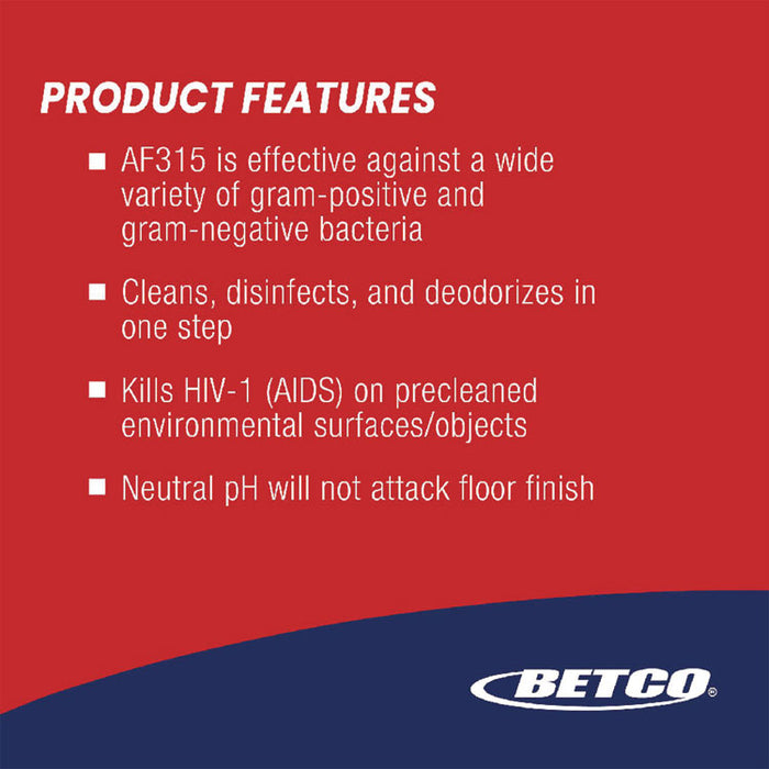 AF315 Disinfectant Cleaner, Citrus Floral Scent, 55 gal Drum