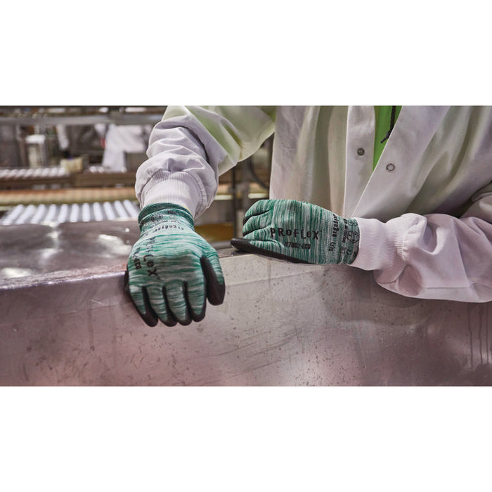 ProFlex 7002-ECO Recycled PU Coated Gloves, EN388: 3131, 7.5" Long, Medium, Green, Pair