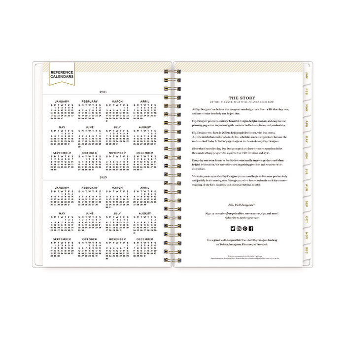 Day Designer Tile Weekly/Monthly Planner, Geometric Artwork, 8 x 5, Blue/White Cover, 12-Month (Jan to Dec): 2026