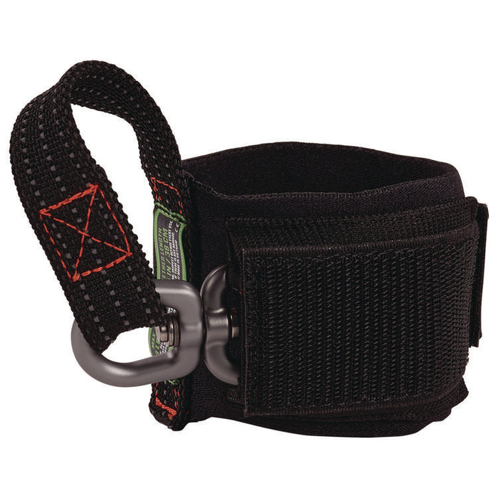 Squids 3122 Pull-On Wrist Tool Lanyard with Carabiner Anchor, 5 lb Max Working Capacity, 7" Long, Black