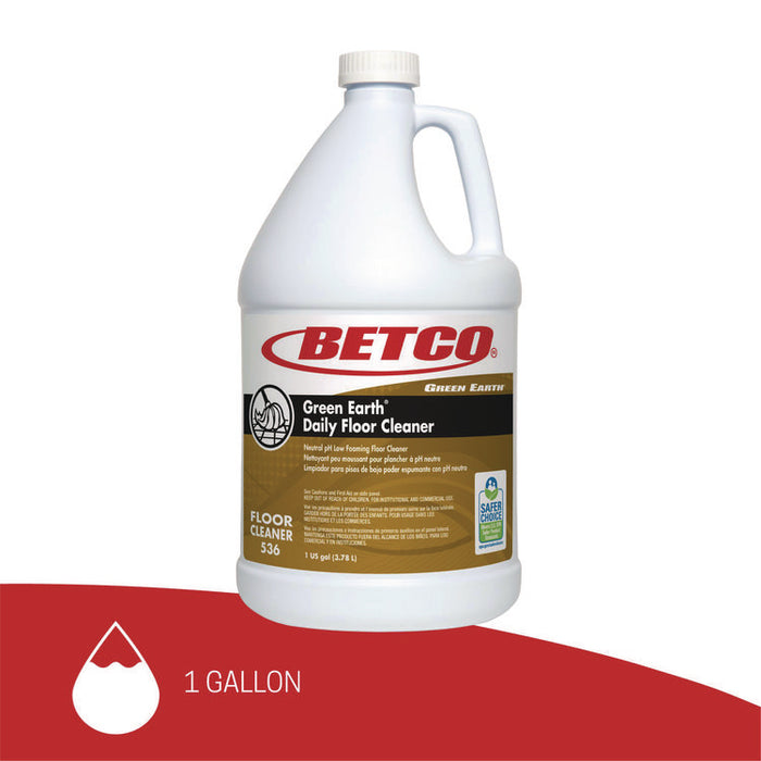 Green Earth Daily Floor Cleaner, Unscented, 1 gal Bottle, 4/Carton