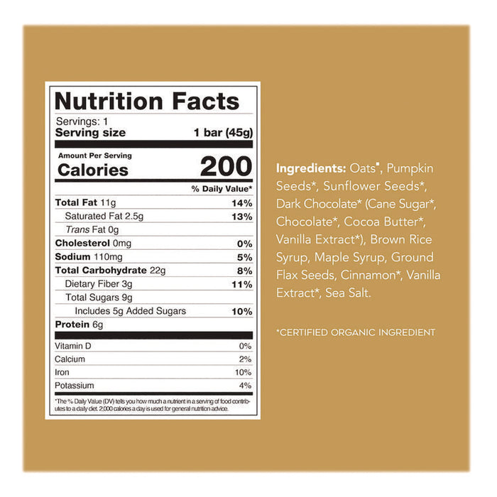 Warm 'N Chewy Gluten-Free Oatmeal/Chocolate Chip Seed and Oat Bar, 1.6 oz Bar, 9/Box