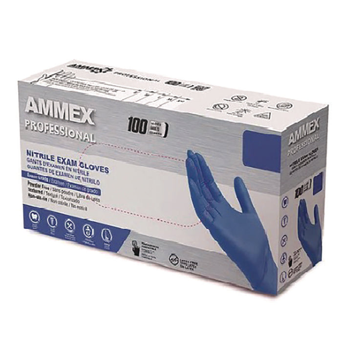 Nitrile Exam Gloves, Powder-Free, Medium, 9.5" Long, Blue, 100/Box