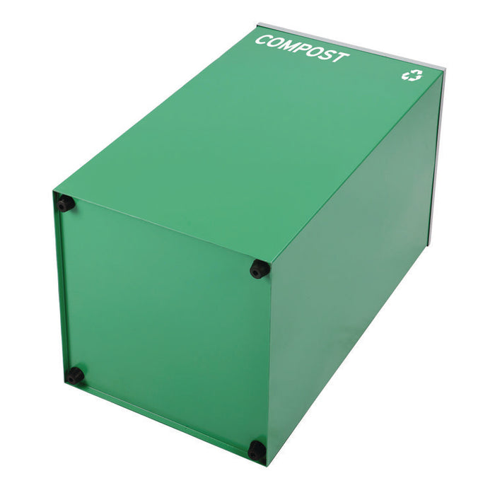 29 Gallon Trash/Recycling Cans, Steel, Green Compost Can with Mixed Lid