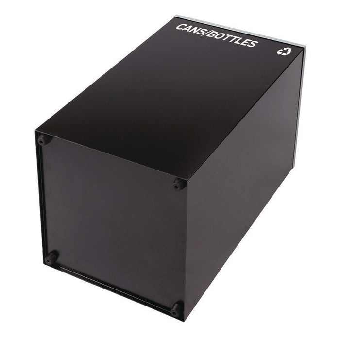 29 Gallon Trash/Recycling Cans, Steel, Black Cans/Bottles Recycling Can with Mixed Lid