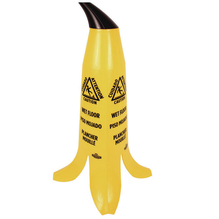 Banana Wet Floor Cones, 11 x 11.15 x 23.25, Yellow/Brown/Black