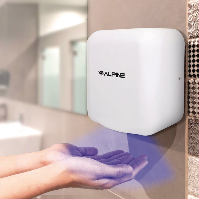 Hemlock Commercial 220V Automatic Hand Dryer, 6.68 x 11.41 x 12.31, White