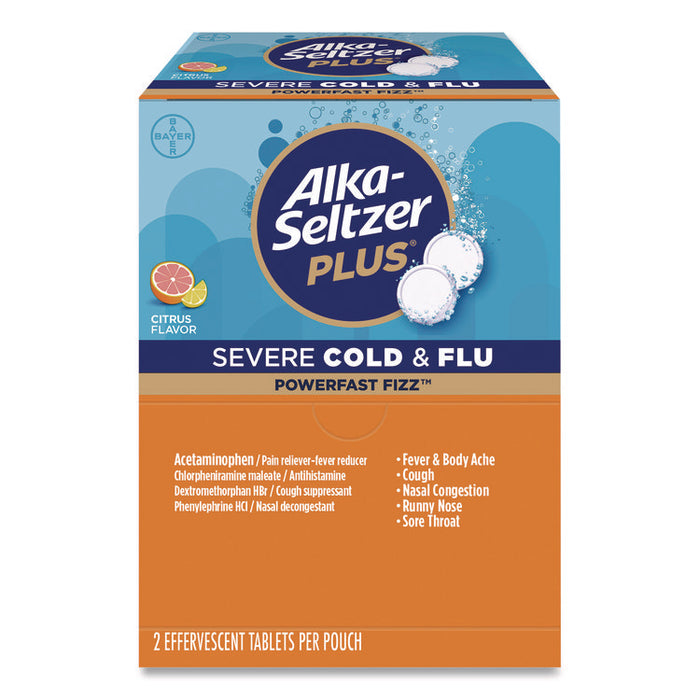 Plus PowerFast Fizz Severe Cold and Flu Effervescent Tablet, 2 Tablets/Pouch, 30 Pouches/Box