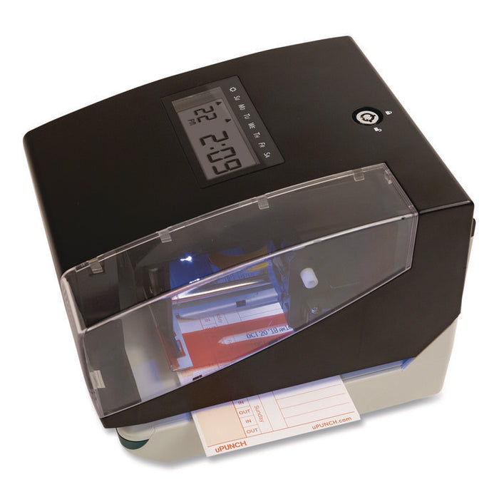 Digital Time Clock and Date Stamp Bundle, Digital Display, Black