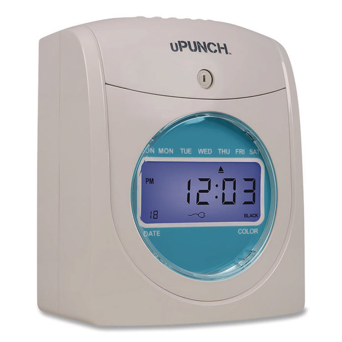 Digital Auto-Align Punch Time Clock Bundle, Digital Display, White