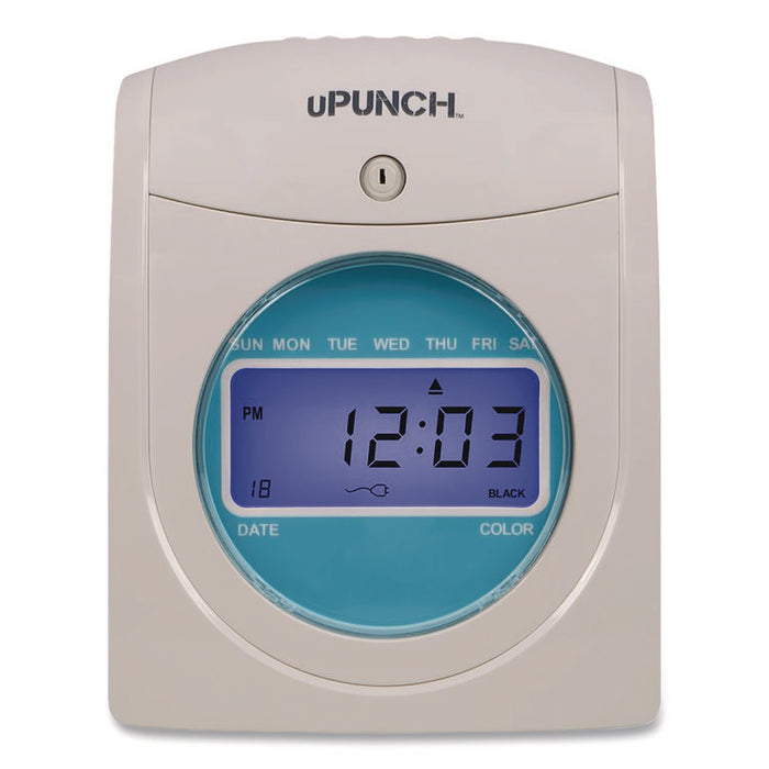 Digital Auto-Align Punch Time Clock Bundle, Digital Display, White